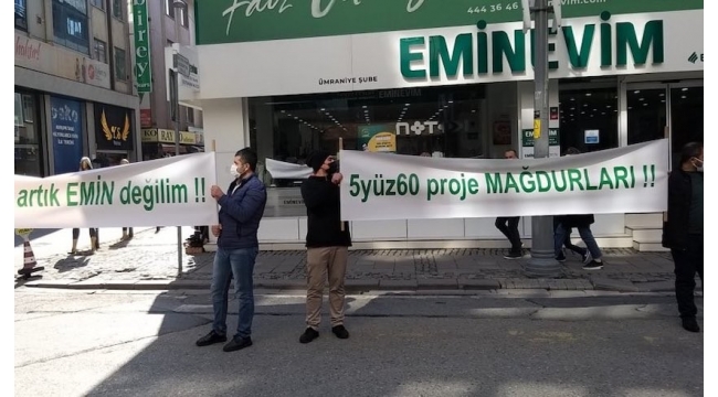 Eminevim mağdurları eylem yaptı! Tapumuzu istiyoruz