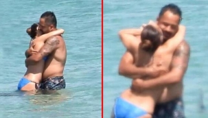 Burçin Terzioğlu ile sevgilisi Umut Duygu, denizde sarmaş dolaş görüntülendi