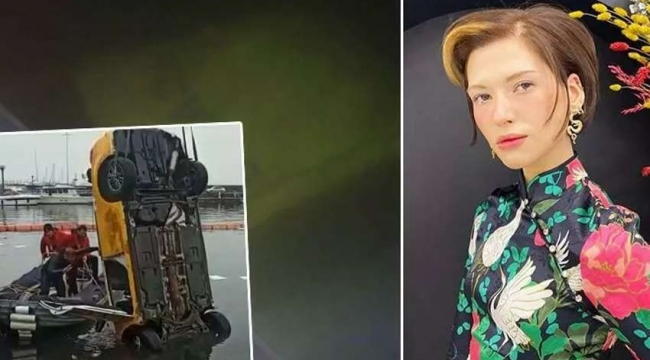 Ünlü model taksiyle Kalamıştan denize uçtu!