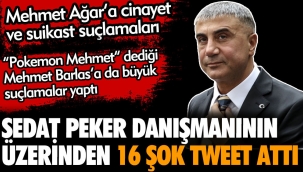Sedat Peker danışmanın üzerinden 16 şok tweet attı. Mehmet Ağar'a cinayet ve suikast suçlamaları. Pokemon Mehmet dediği Mehmet Barlas'a da büyük suçlamalar yaptı